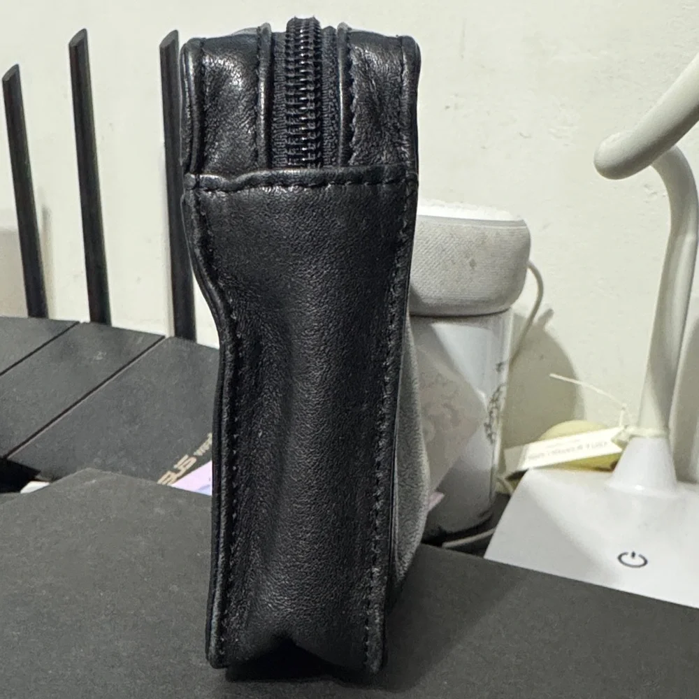Tumi Black Leather Toiletry Bag